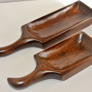 Pair of Hand Carved Wooden Serving Trays