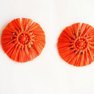 Orange Flower Earring