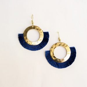 Blue Tassel Earring