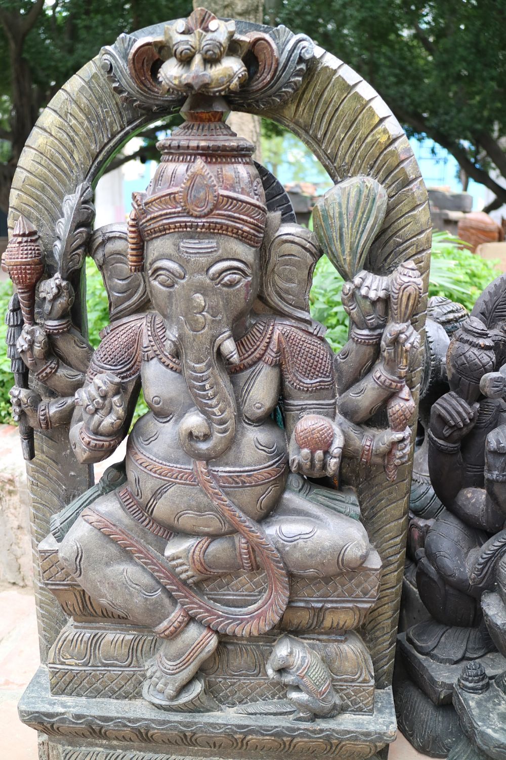 Statues of Indian Hindu Gods waiting to be displayed. Irakoi